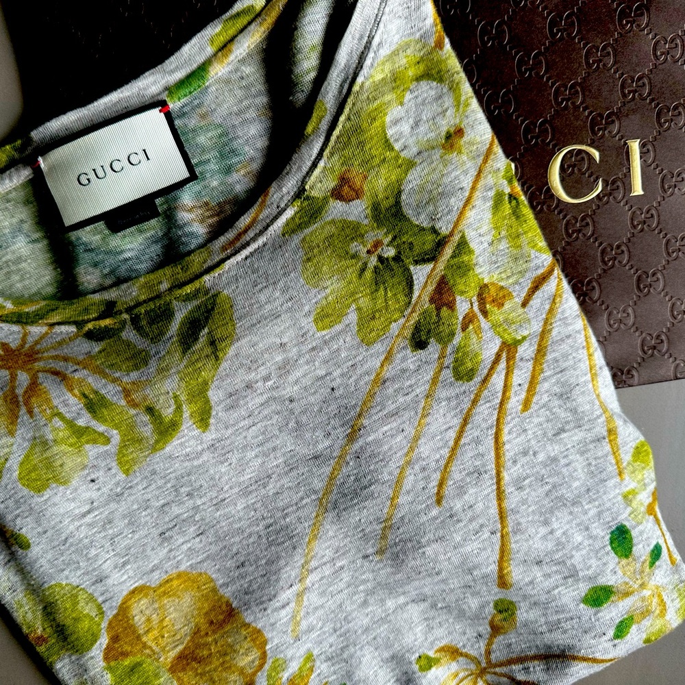 Gucci Floral Linen Tshirt